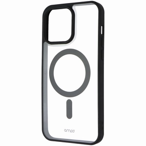 AMPD Impact Drop Series Case for MagSafe for iPhone 15 Pro Max - Clear/Black Comfort Texture Layer