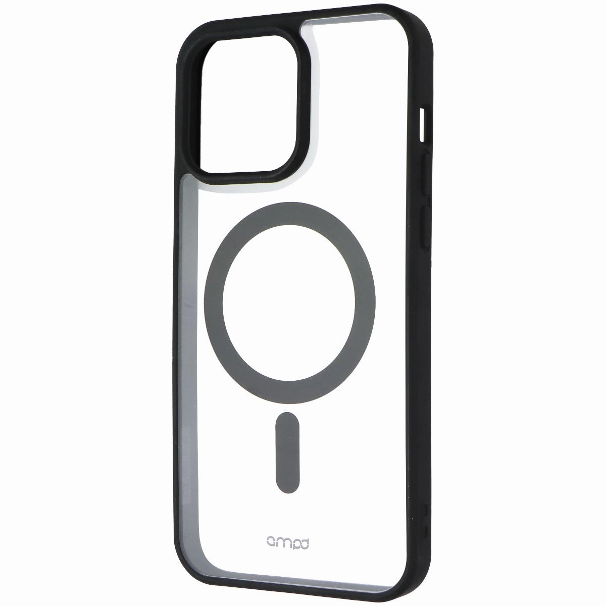 AMPD Impact Drop Series Case for MagSafe for iPhone 15 Pro Max - Clear/Black Slim Texture Rugged Surface Build