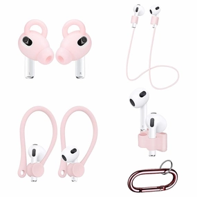 Pink Silicone Accessories Kit - Apple AirPods 3 (3rd Generation) Compact Tech Organizer Modern Protective Style