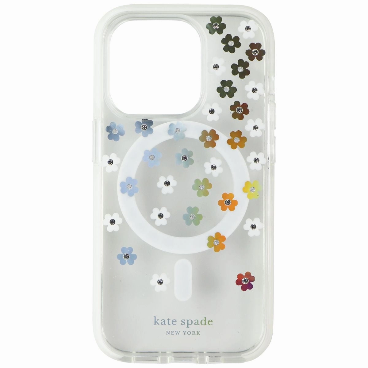 Premium Texture Design Kate Spade Defensive Case for MagSafe for iPhone 14 Pro - Scattered Flowers