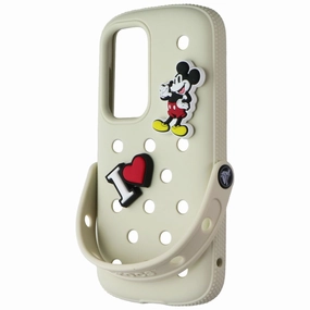 Long Lasting Crocs Case with Jibbitz Charms for Samsung Galaxy S25 - Beige