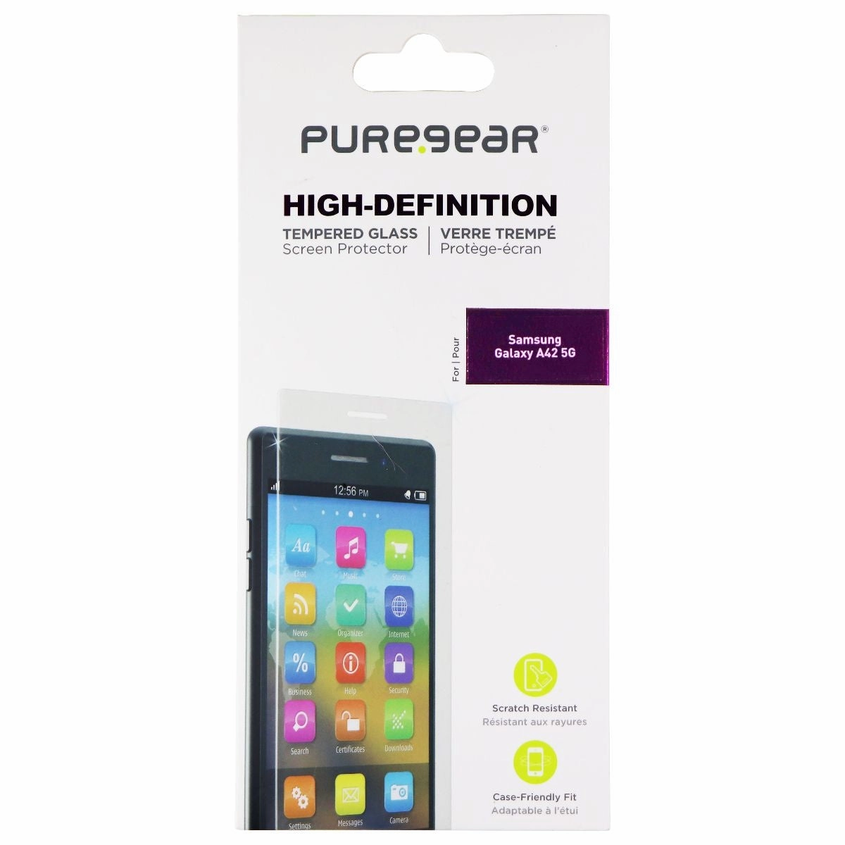 fitness tracker screen film PureGear HD Tempered Glass Screen Protector for Samsung Galaxy A42 5G - Clear