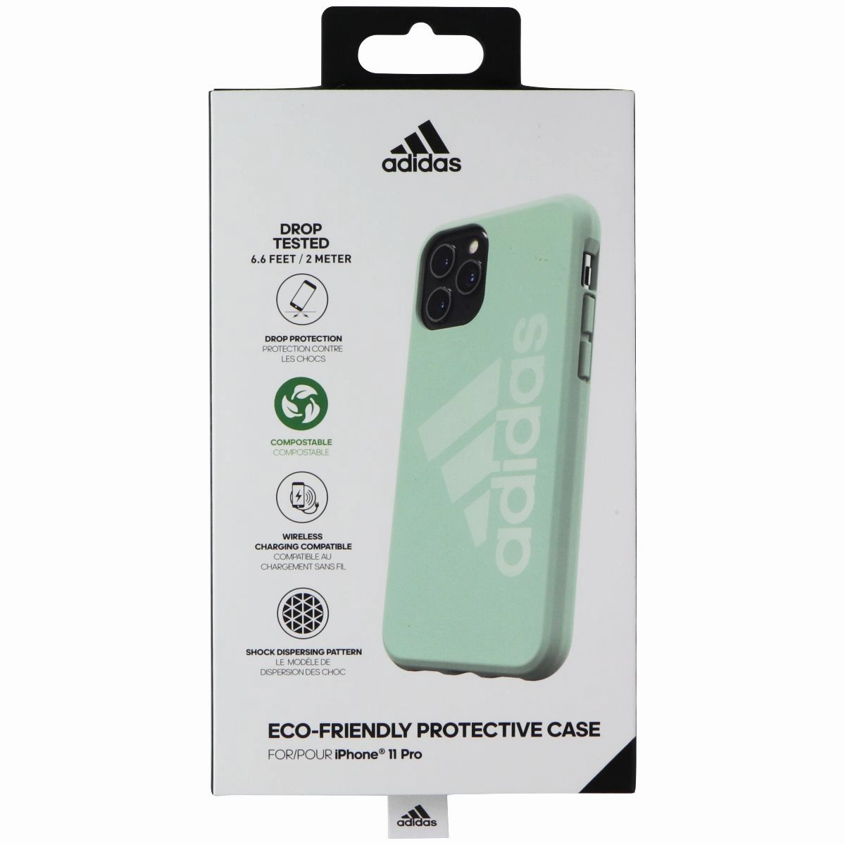 Adidas Eco-Friendly Protective Case for Apple iPhone 11 Pro - Green Tint Compact Edge