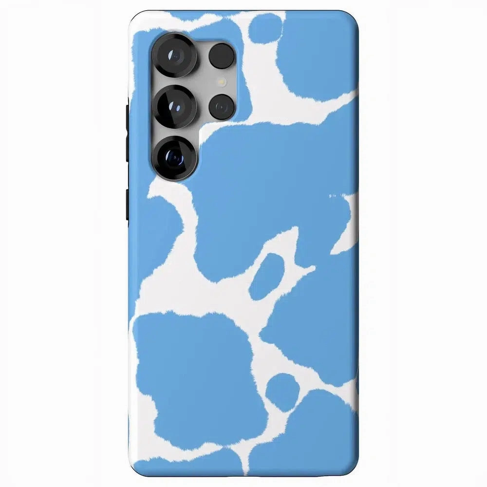Protective Layer Rugged Build Texture Current MOOd | Light Blue Cow Print Samsung Case