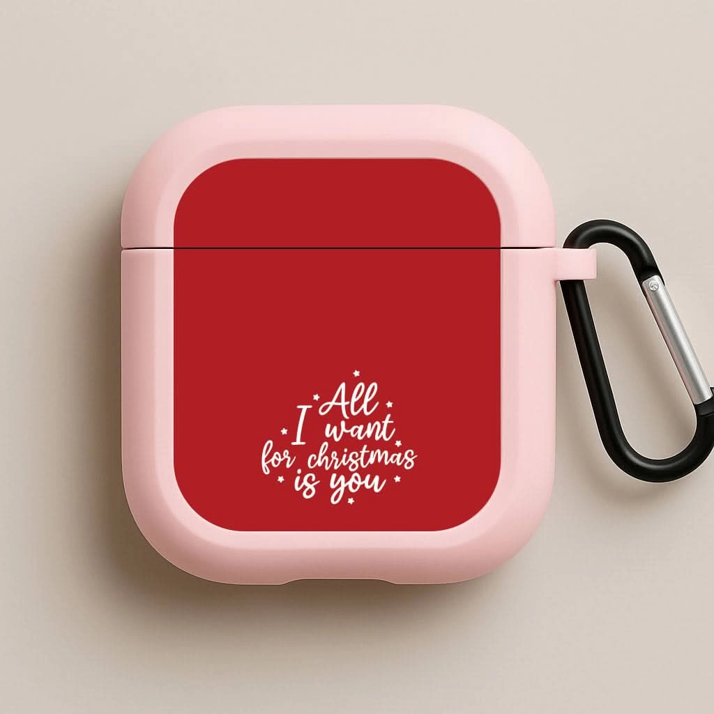stylish silicone case soft rubberized shell All I Want For Christmas Is You Stars AirPods Case