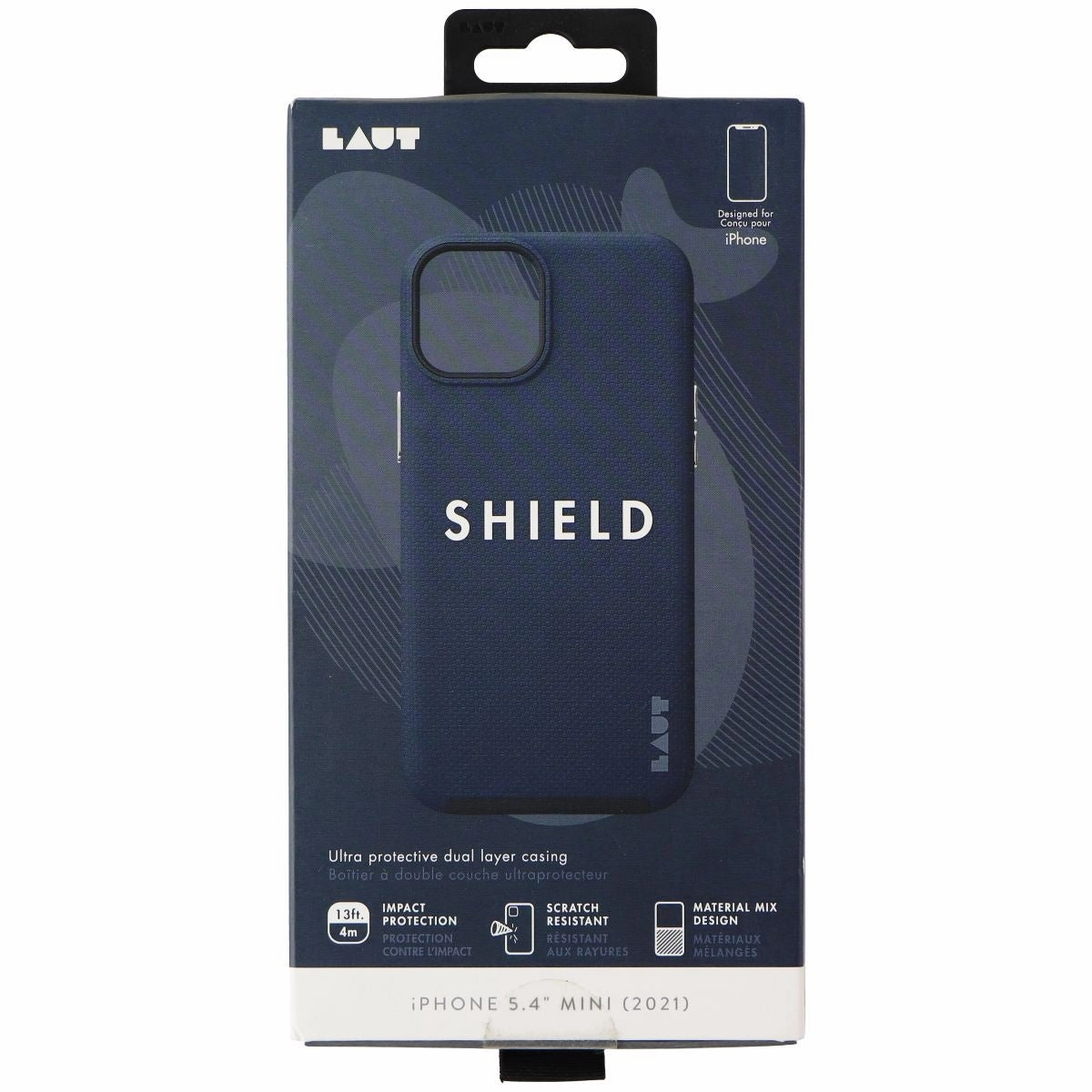 LAUT Shield Series Dual Layer Case for Apple iPhone 13 mini - Indigo Blue Smooth Edges