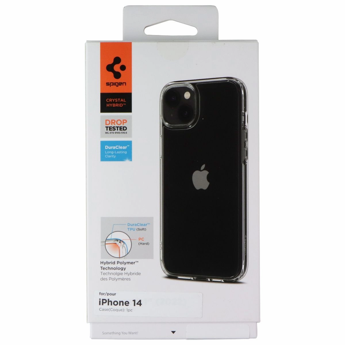 Spigen Crystal Hybrid Series DuraClear Case for Apple iPhone 14 - Crystal Clear Modern Look Hybrid Form