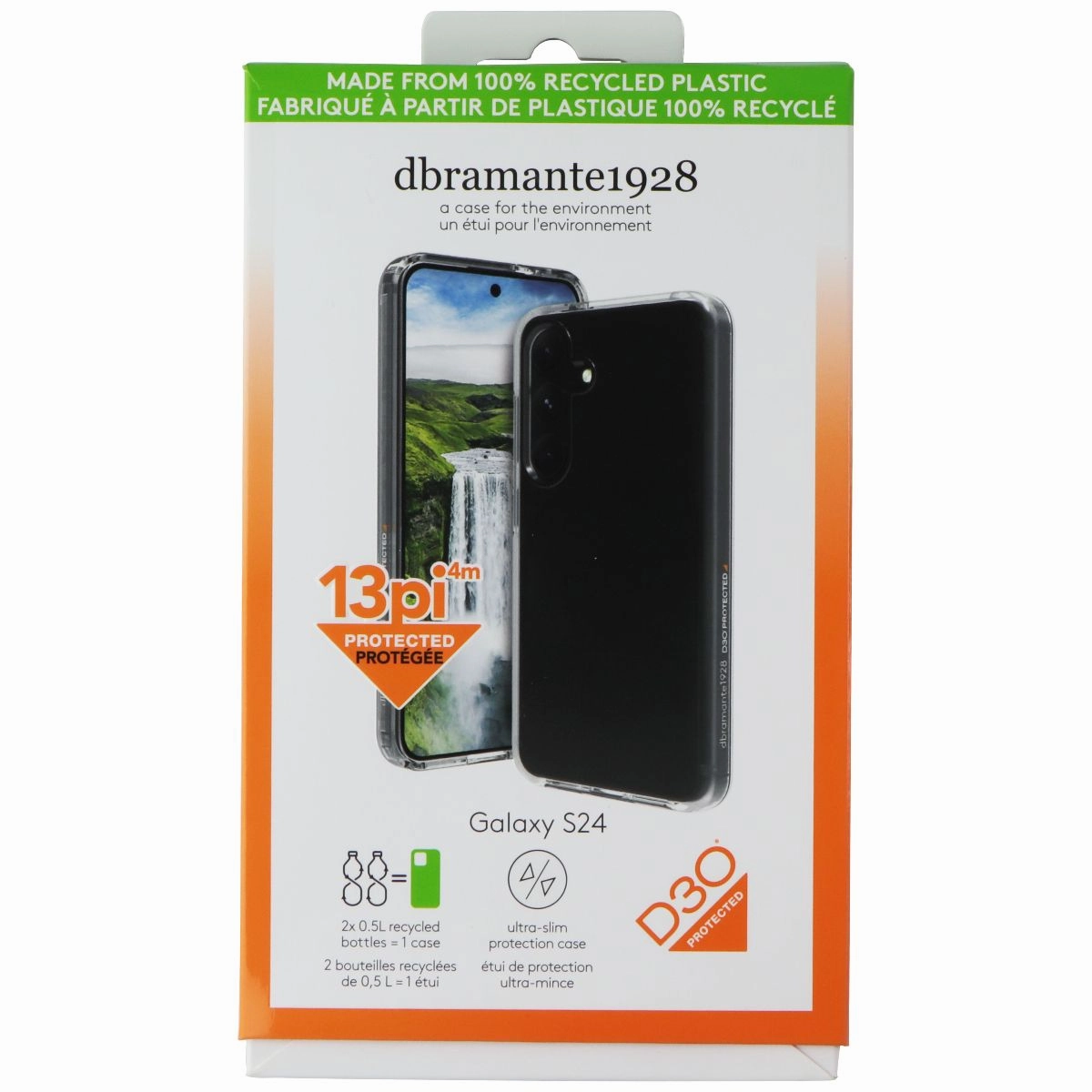 Carbon Fiber Dbramante1928 Iceland Ultra D30 Slim Case for Samsung Galaxy S24 - Clear