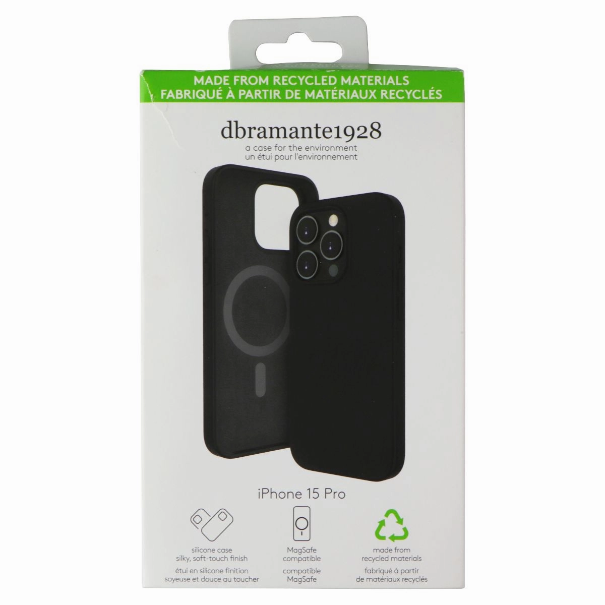 Durable Design Texture dbramante1928 Monaco Series Case for MagSafe for iPhone 15 Pro - Night Black