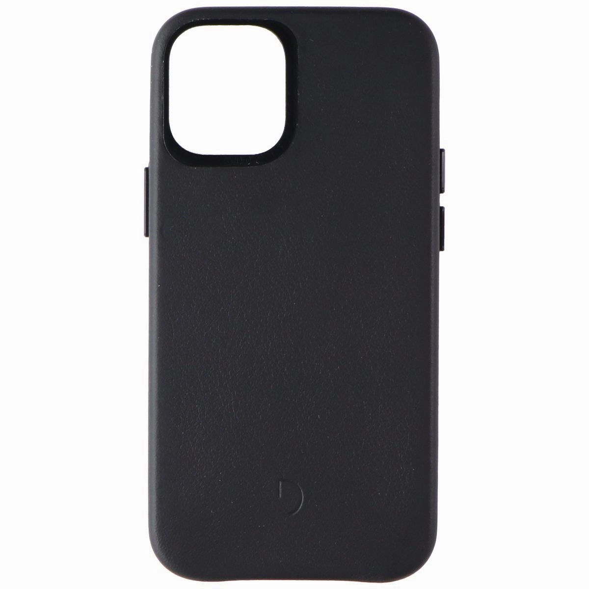 DECODED Leather Back Cover Case for Apple iPhone 12 Mini - Black Matte Look Transparent Edge