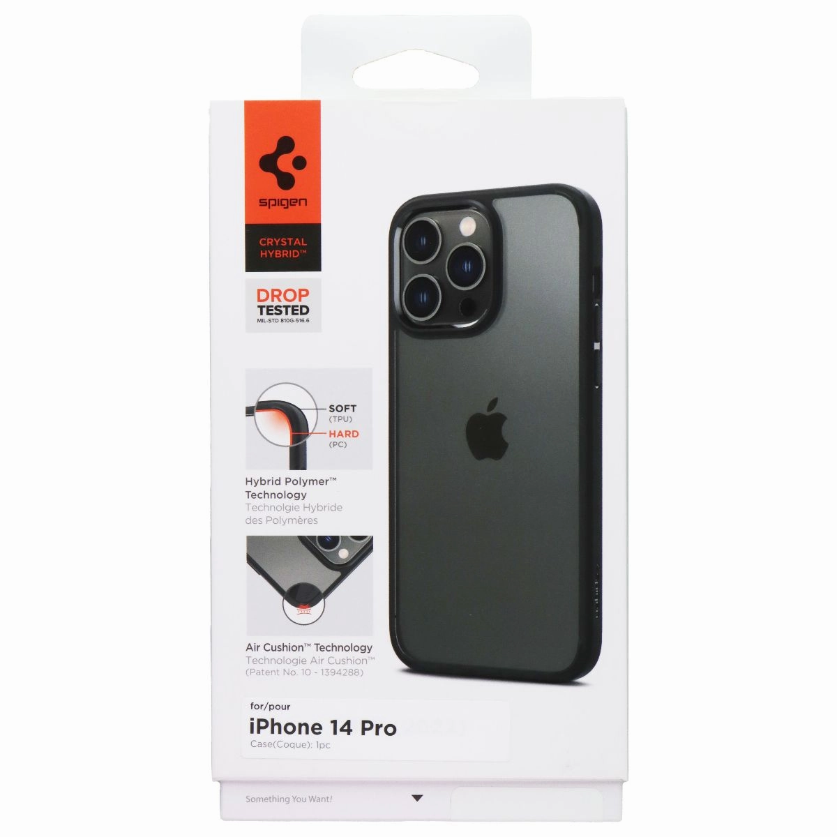 Spigen Crystal Hybrid Series Case for Apple iPhone 14 Pro - Black / Clear Everyday Use