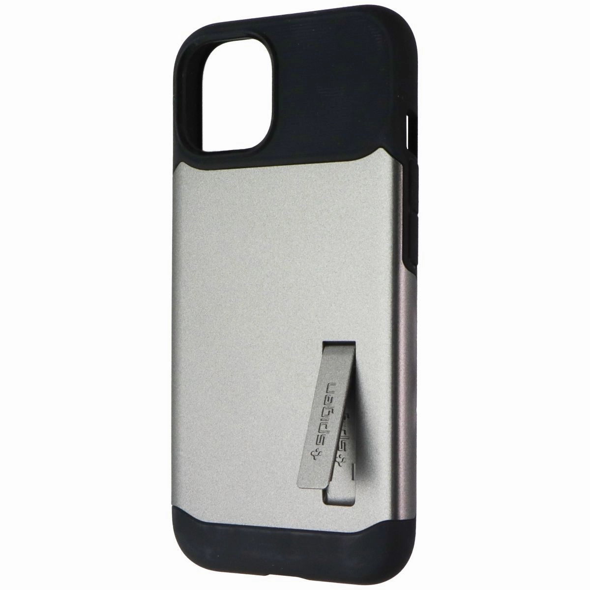 Soft Surface Layer Spigen Slim Armor Series Case with Kickstand for Apple iPhone 14 - Gunmetal