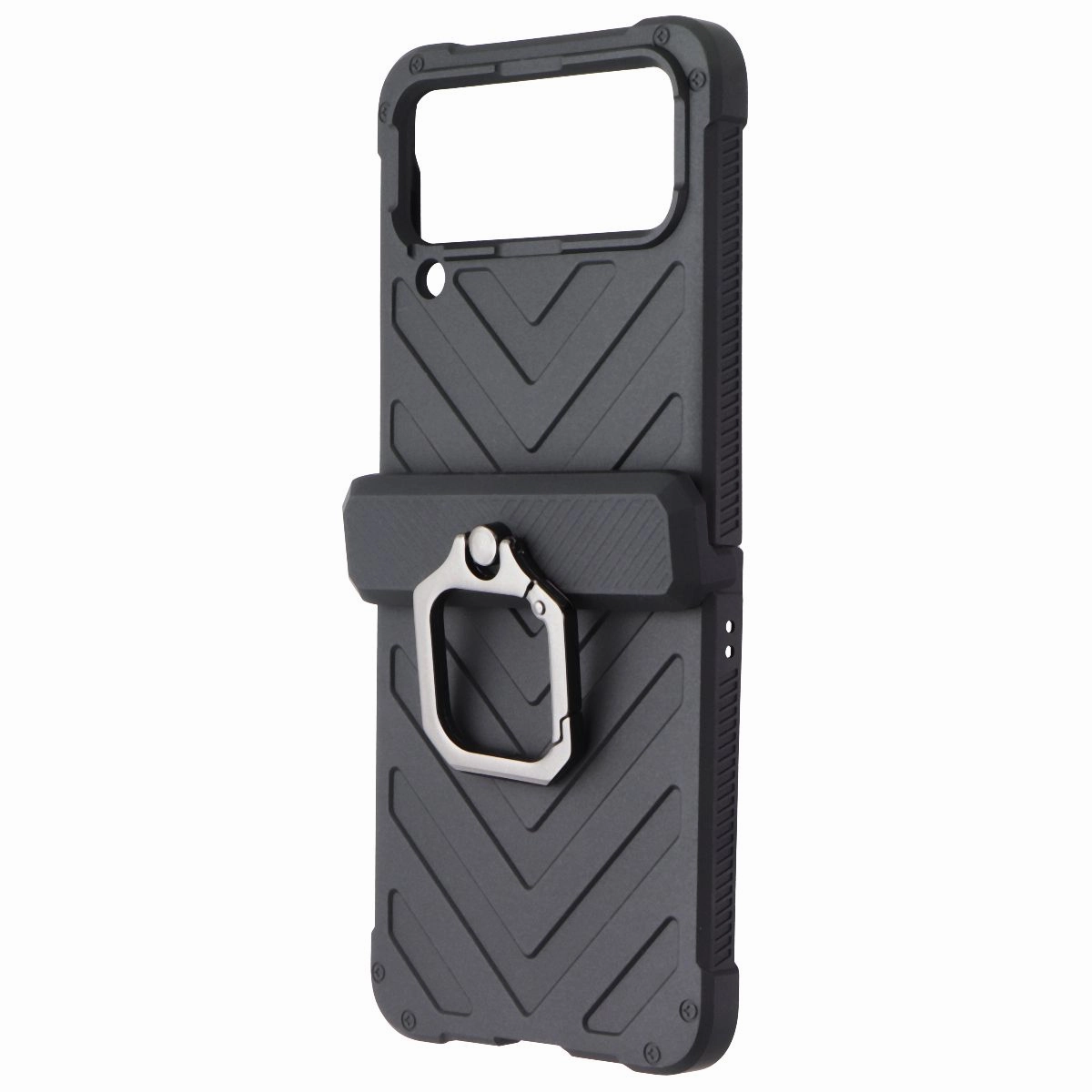 anti fingerprint Generic Case with Black Hinge for Samsung Galaxy Z Flip4  - Black