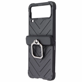 anti fingerprint Generic Case with Black Hinge for Samsung Galaxy Z Flip4  - Black