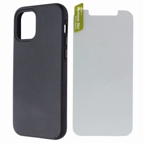 Modern feature Axessorize ProTech Pack Case and Glass for Apple iPhone 12 and 12 Pro - Black