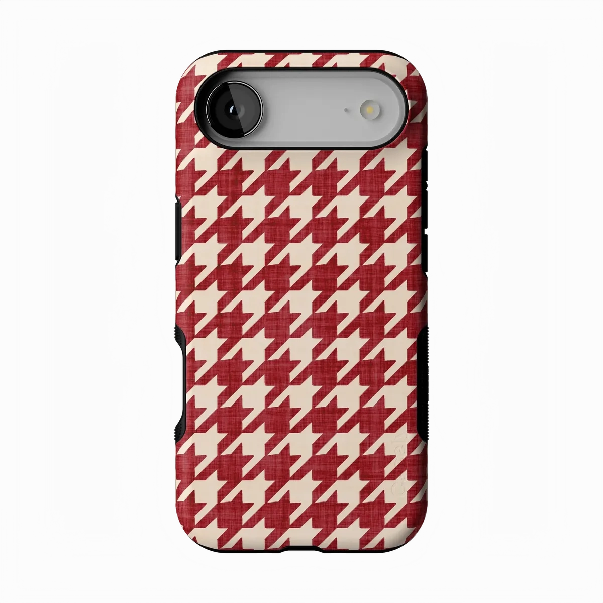 Matte Texture Scratch Guard Scarlet Stitch | Red Houndstooth Case