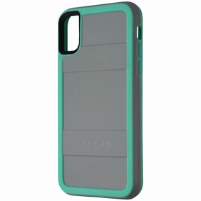 Flexible Touch Pelican Protector Series Hard Case for Apple iPhone Xs/X - Gray/Aqua