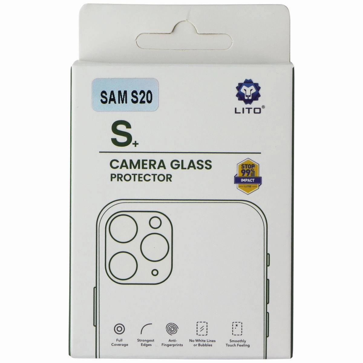 LITO S  Camera Glass Protector for Samsung Galaxy S20 - Black Phone Guard Pro