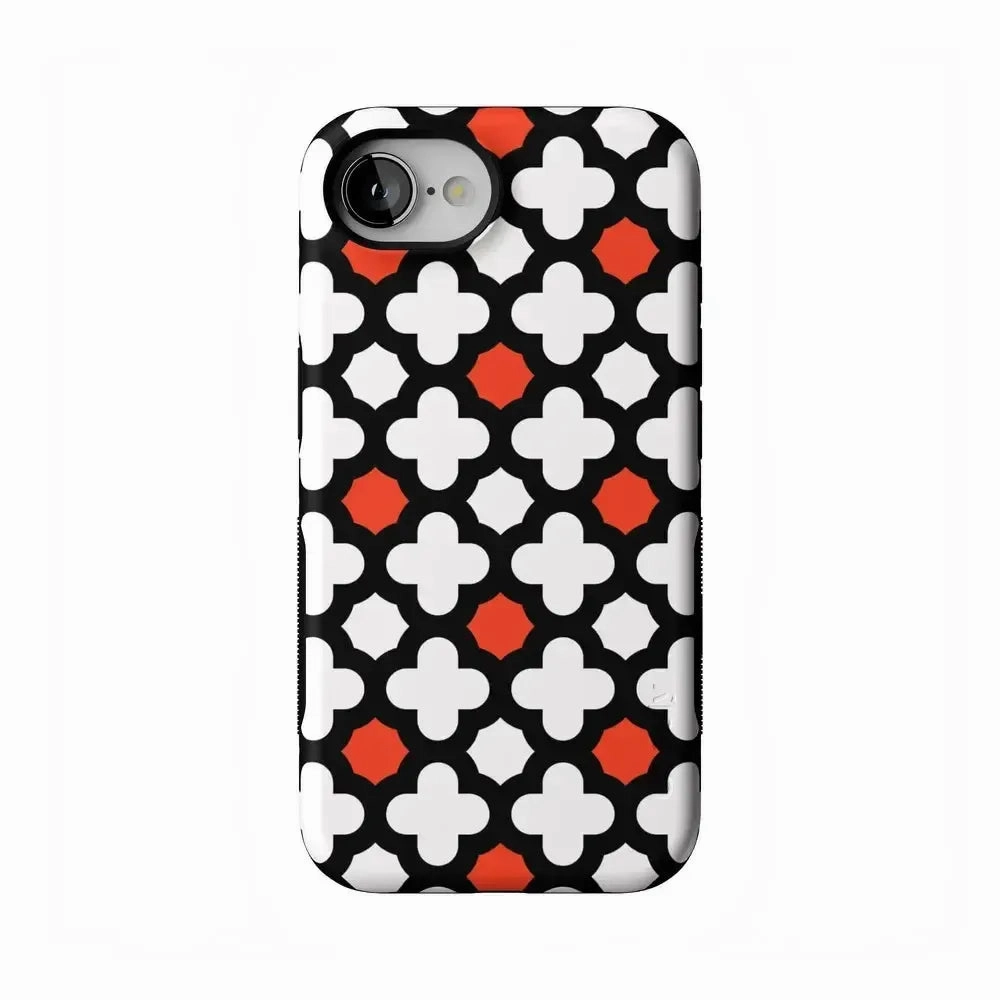 Matte Design Texture Minimal Feature Red Lattice Tile | High Contrast Design Case