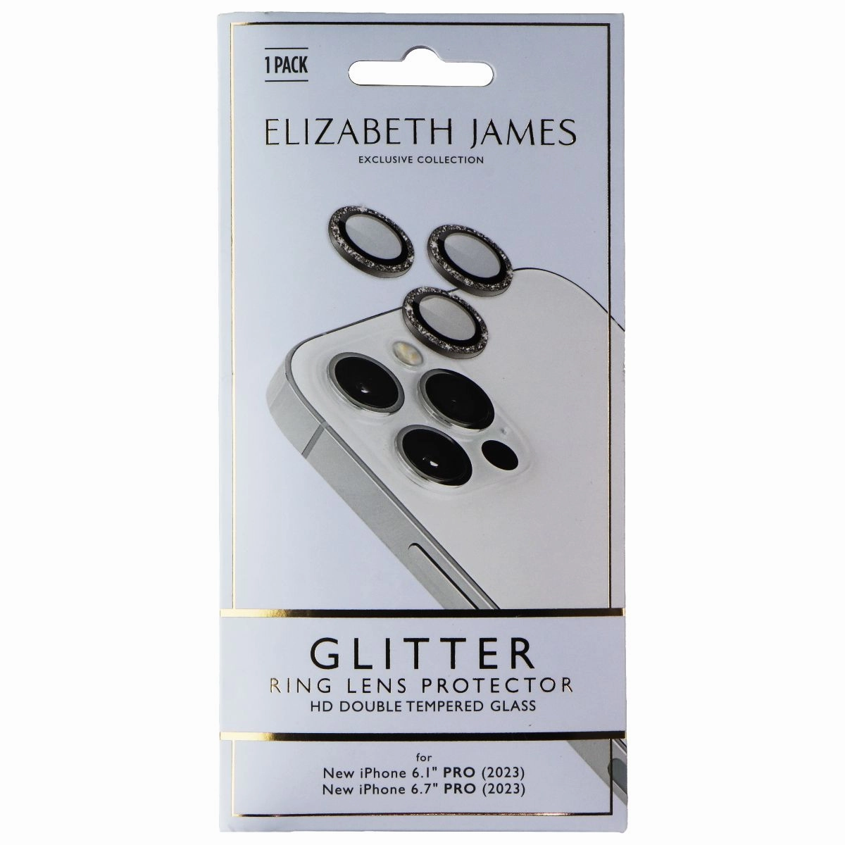 Elizabeth James Ring Lens Protector for iPhone 15 Pro/15 Pro Max - Glitter Tablet Guard Ultra Max Nano Coating Shield