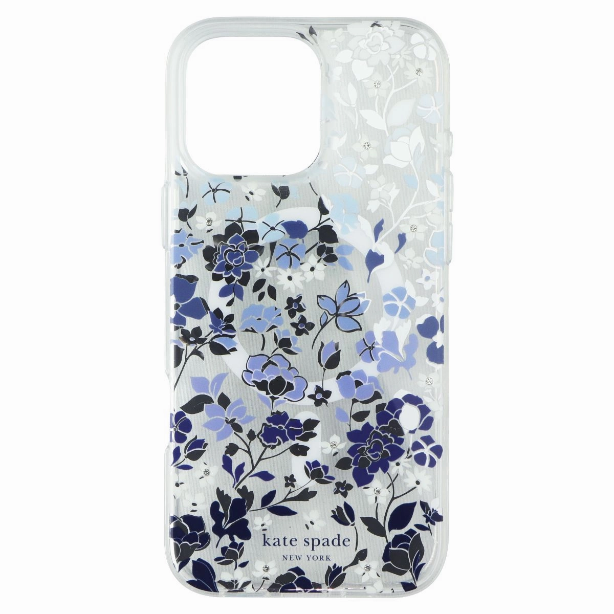 Kate Spade Protective Case (MagSafe) for iPhone 16 Pro Max - Flowerbed Blue Gems Comfort Fit