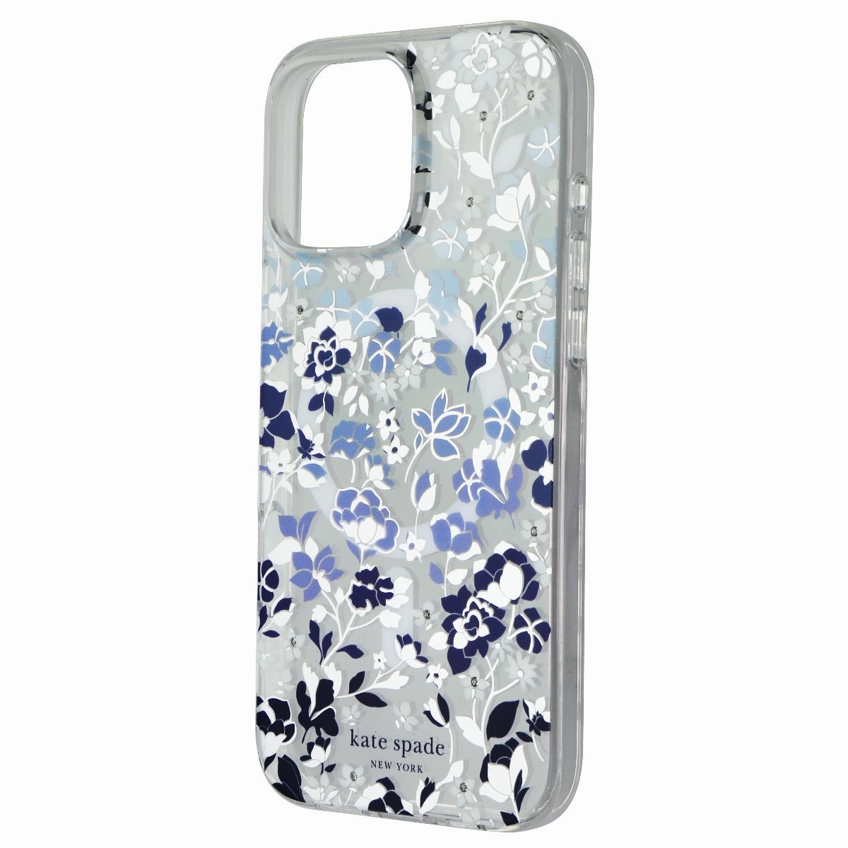 Vibrant Finish Kate Spade Protective Case (MagSafe) for iPhone 16 Pro Max - Flowerbed Blue Gems