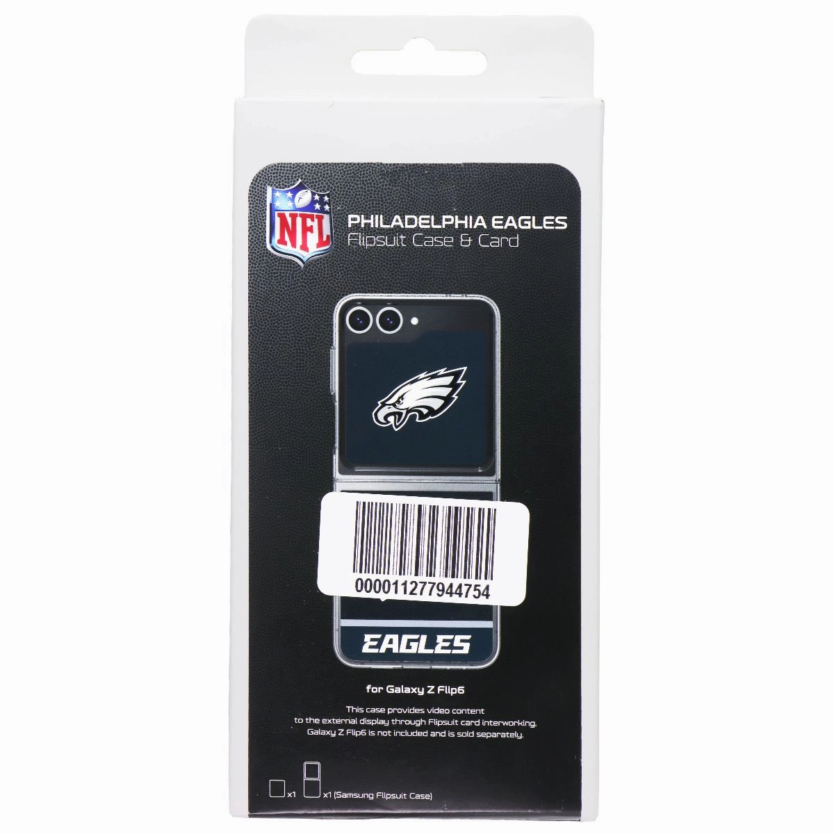 Hybrid Pattern Design Samsung Flipsuit Case & Card for Galaxy Z Flip6 - NFL Philadelphia Eagles