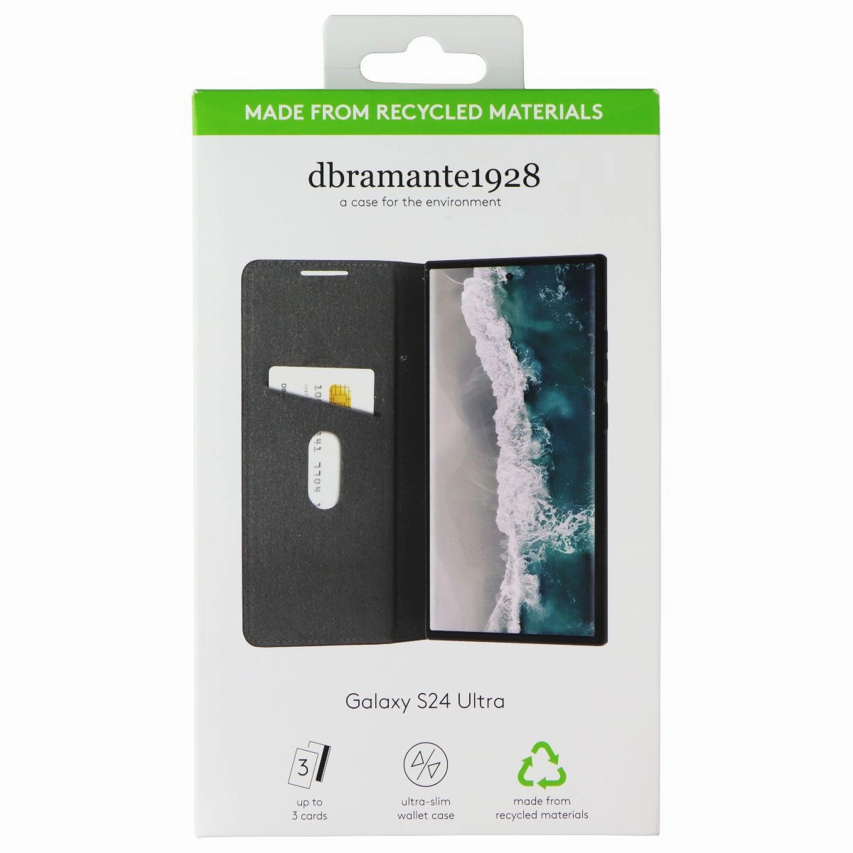 dbramante1928 Oslo Ultra Slim Wallet Case for Galaxy S24 Ultra - Black Matte Build