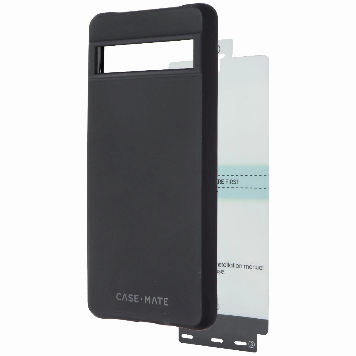Case-Mate Protection Pack (Case   Screen Protector) for Google Pixel 7a - Black Hybrid Detail Flexible Comfort