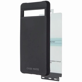 Case-Mate Protection Pack (Case   Screen Protector) for Google Pixel 7a - Black Hybrid Detail Flexible Comfort