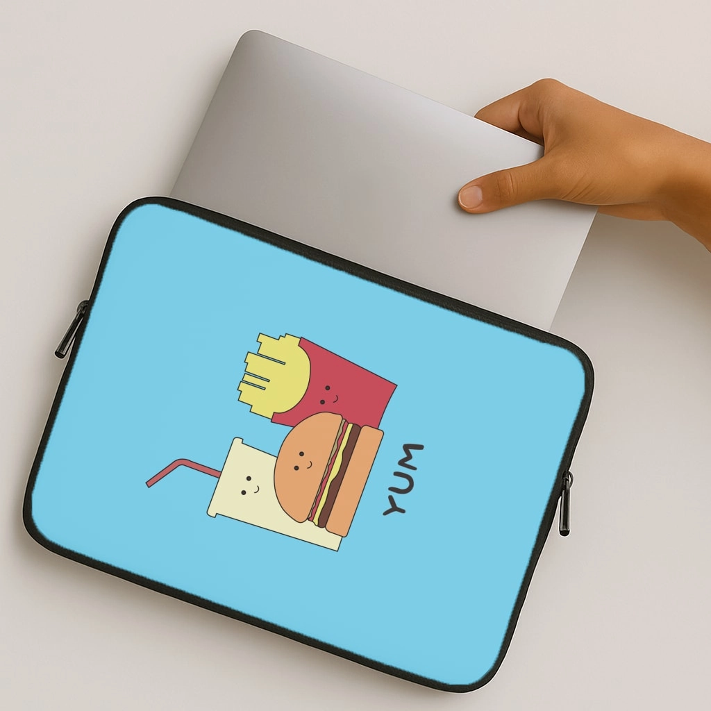 Fast Food Meal - Fast Food Patterns Laptop Sleeve Easy Access