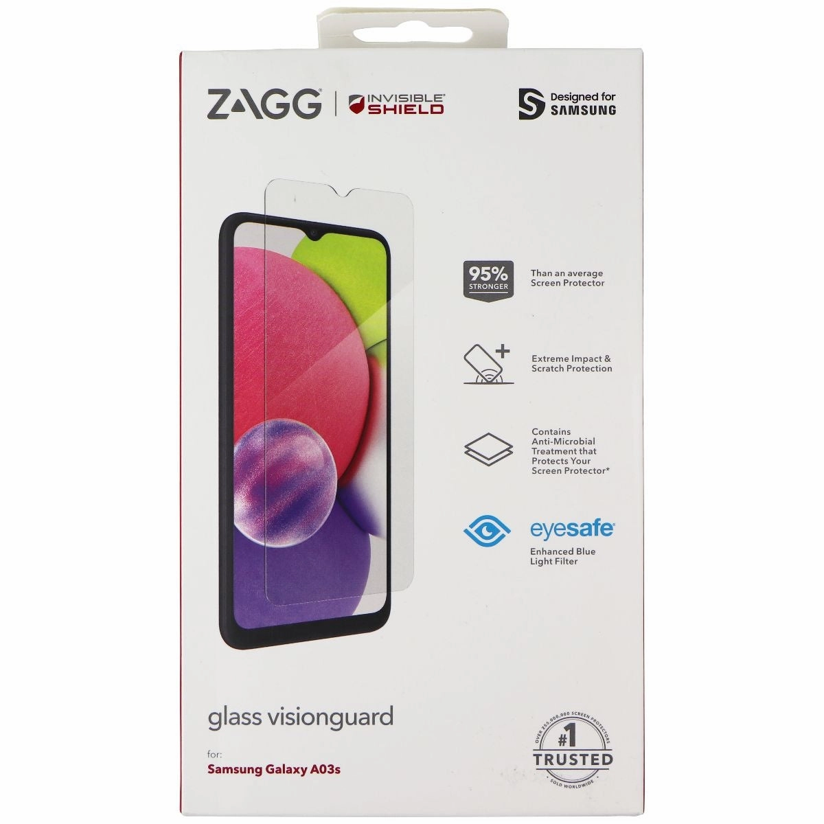 ZAGG InvisibleShield (Glass Visionguard) for Samsung Galaxy A03s - Clear Smooth Touch Pro