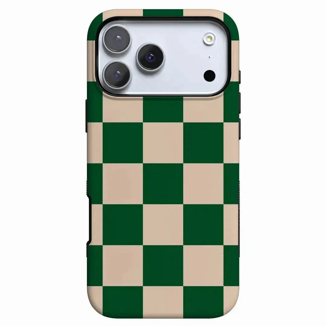 Strong Outline Rugged Build Texture Fit Check | Green Checkerboard Case
