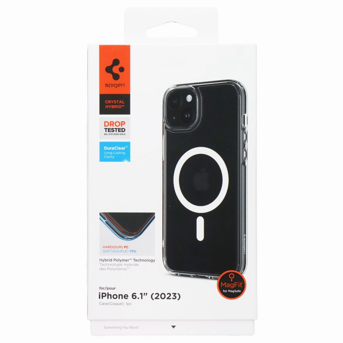 Spigen Crystal Hybrid Series Case for MagSafe for Apple iPhone 15 - Clear Soft Shield