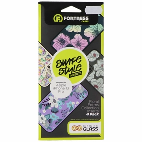 Smooth Pattern Soft Pattern Layer Fortress Swipe Style Inserts (4-Pk) for Apple iPhone 13 Pro - Floral Forms Col.