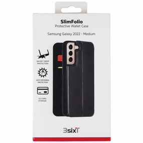 3SIXT SlimFolio Series Case for Samsung Galaxy (S22 ) - Black Strong Frame