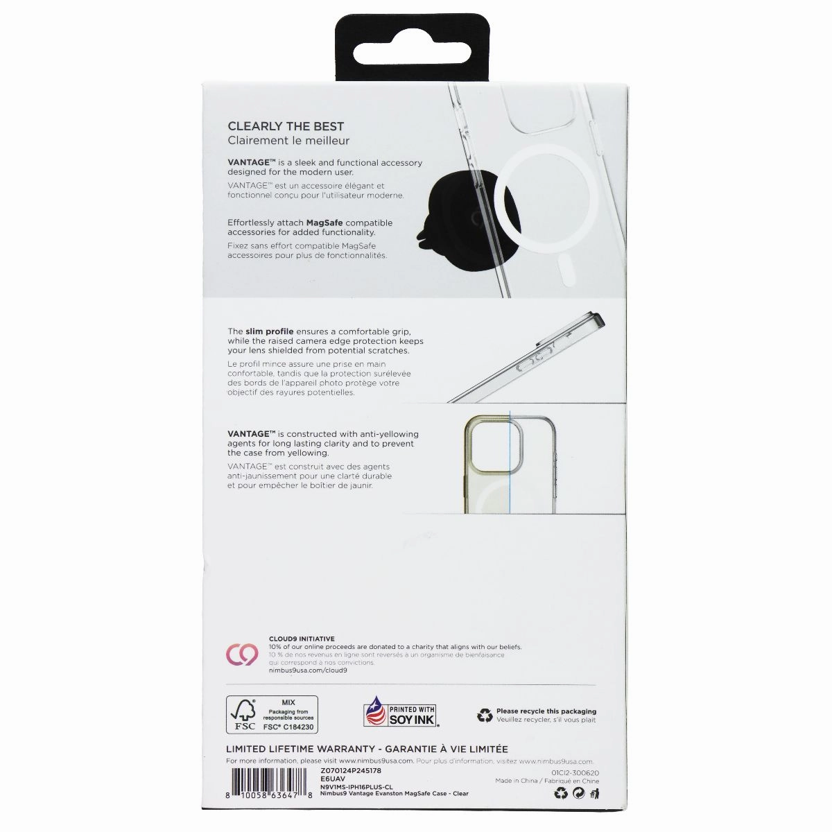 Nimbus9 Vantage Series Case for MagSafe for Apple iPhone 16 Plus - Clear Outdoor Design