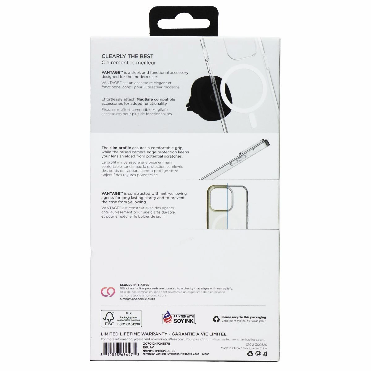 Ultra light Nimbus9 Vantage Series Case for MagSafe for Apple iPhone 16 Plus - Clear