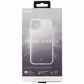 LAUT Ombre Sparkle Case for Apple iPhone 12 Pro Max - Silver Glitter/Clear Protective Pattern Texture Rugged Build Texture