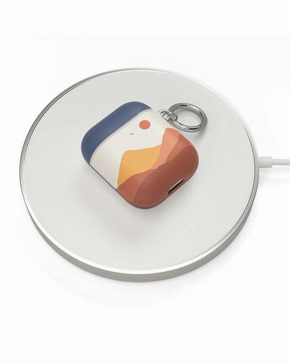 pad cover with anti slip Foldable Sleeve X Opposites Attract | Day & Night Colorblock Mountains AirPods Case