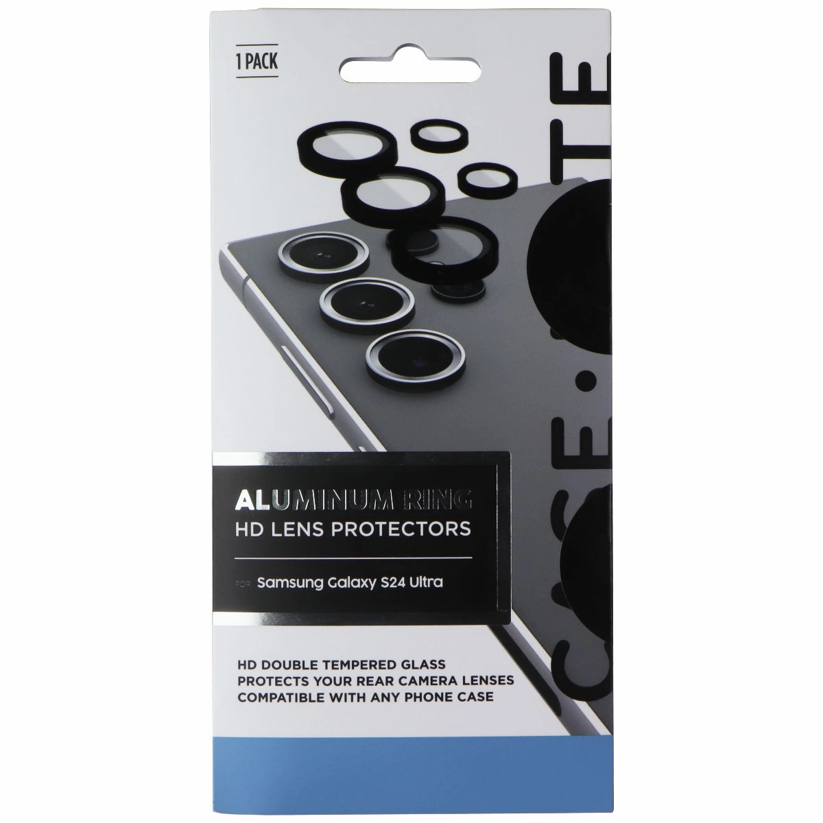 bubble resistant layer Nano Guard Elite Case-Mate Aluminum Ring HD Lens Protectors for Samsung Galaxy S24 Ultra - Black