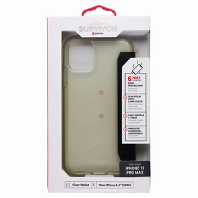 Premium Surface Finish Griffin Survivor Clear Wallet Case for Apple iPhone 11 Pro Max - Clear/Black