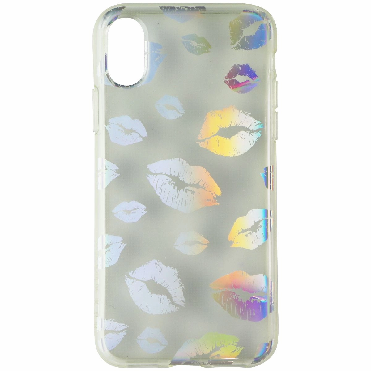 Incipio Design Series Case for Apple iPhone X - Holographic Kisses/Clear Hybrid Look