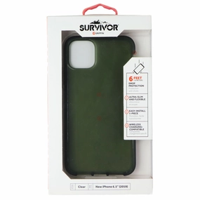 Rugged Frame Clear Finish Griffin Survivor Clear Series Case for Apple iPhone 11 Pro Max - Green
