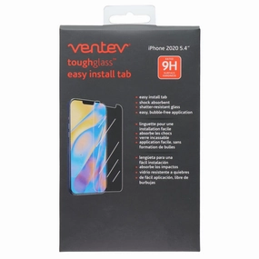 Ventev ToughGlass w/ Easy Install Tab Screen Protector for iPhone 12 Mini shock absorb glass anti scratch film