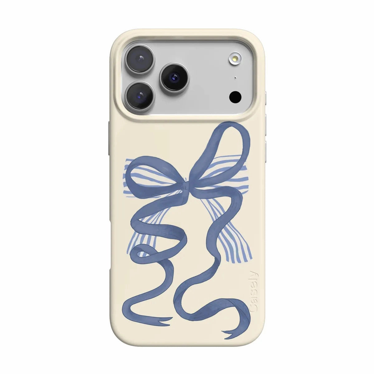 Heartstrings | Blue Bow Case Simple Look Rugged Surface Build