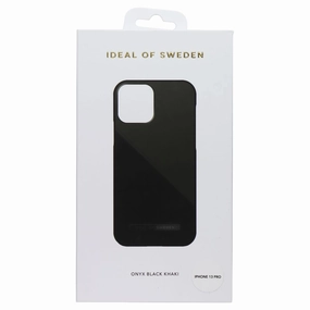 iDeal of Sweden Atelier Case for Apple iPhone 13 Pro - Onyx Black Khaki Compact Texture Layer Professional Look