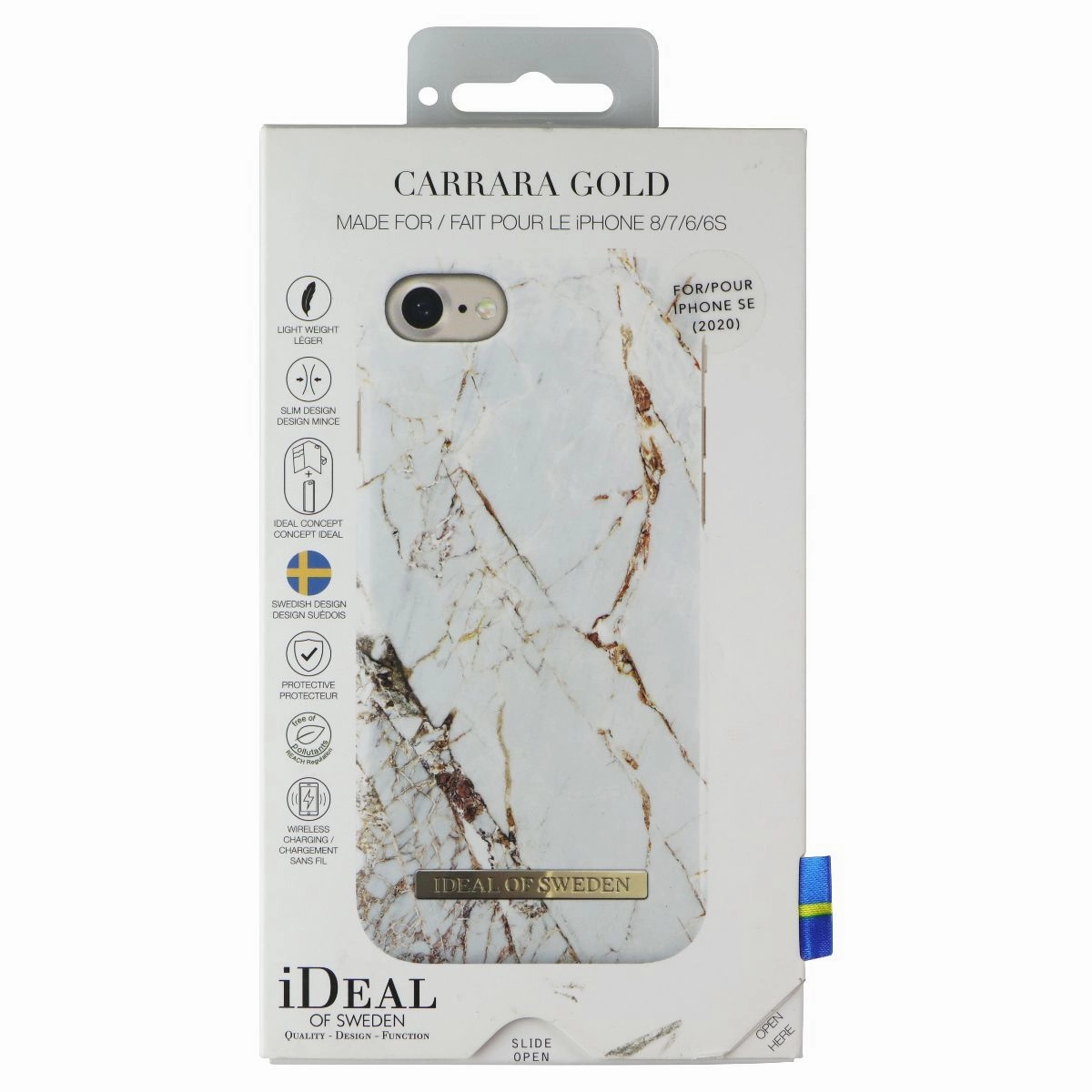 iDeal of Sweden Slim Hardshell Marble Case for Apple iPhone 8/7 - Carrara Gold Refined Protection Compact Texture