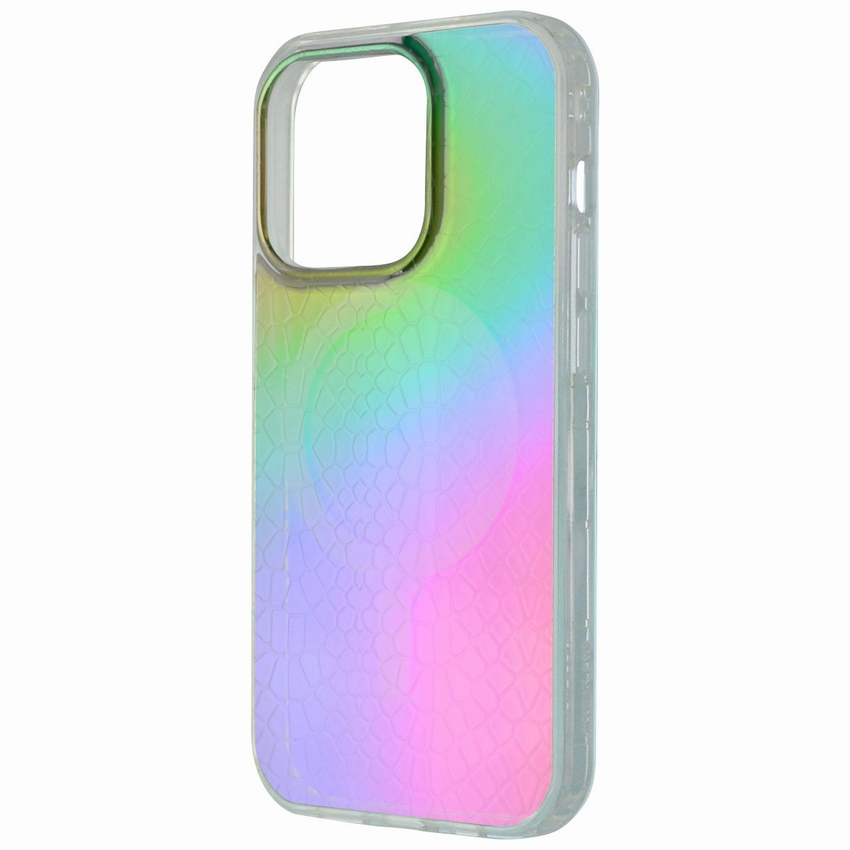MyBat Pro Mood Series Case for MagSafe for iPhone 14 Pro - Iridescent Snake Pocket Friendly Soft Look Texture