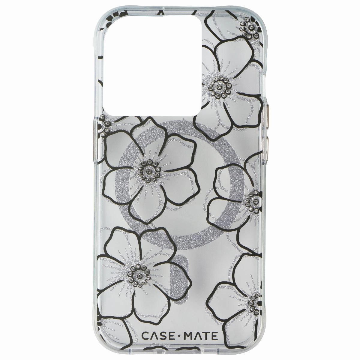 custom design Polished Texture Design Case-Mate Hard Case for MagSafe for Apple iPhone 15 Pro - Floral Gems